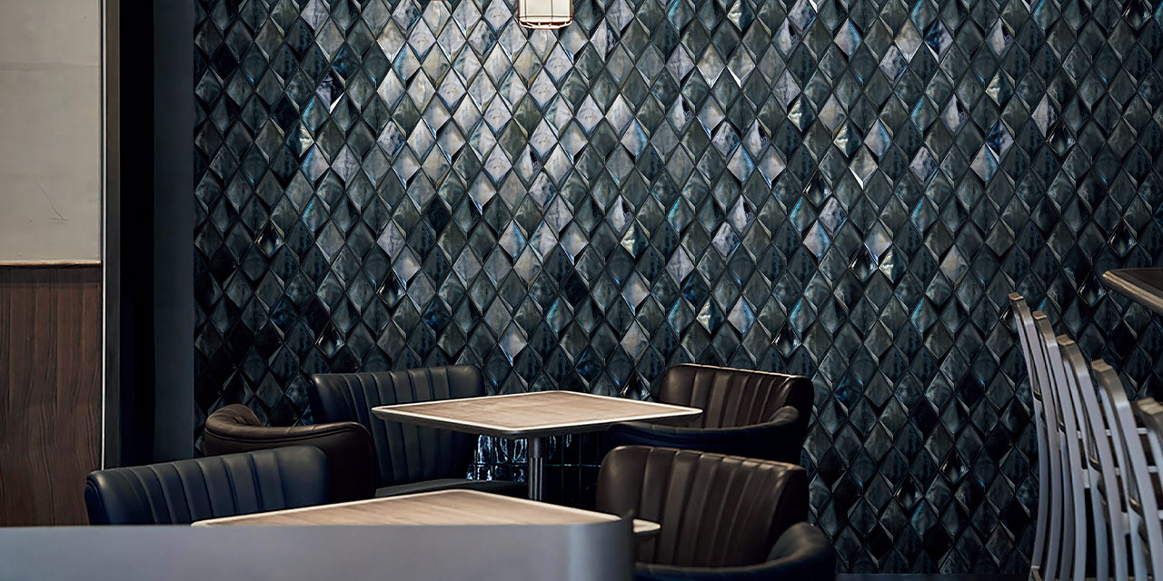 キラキラ45 ロックダイヤモンドモザイク ブラック｜モザイクタイルの通販